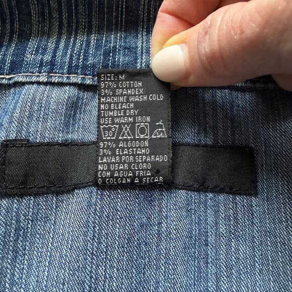 Bacci Jeans Denim Jacket Y2K Utility Puff Shoulder Cinched Waist Women’s Medium - Picture 8 of 10